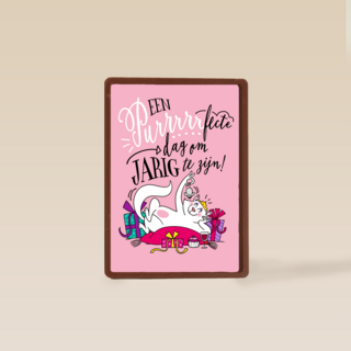 verjaardagskaart kat een purrrrrfecte dag om jarig te zijn