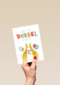 dubbel feest met twee giraffen en confetti
