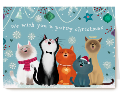 Kerstkaart Ylva Svensson purry Christmas