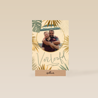 Fotokaart verloofd stijlvol plantendesign