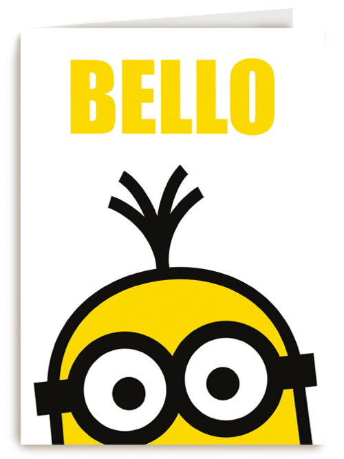 verjaardagskaart minions bello ogen