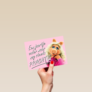 Miss Piggy kaart een jaartje ouder