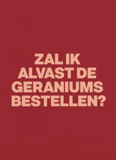 verjaardag kaart andc zal ik de geraniums alvast bestellen