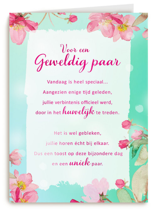 Huwelijksjubileum kaart More than words