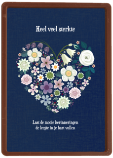 Condoleance kaart hart met bloemen