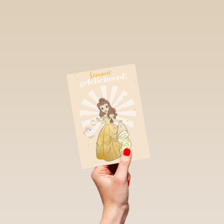 disney prinses kaart verjaardag gefeliciteerd belle