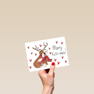 Kerstkaart Matia Studio merry kiss mas