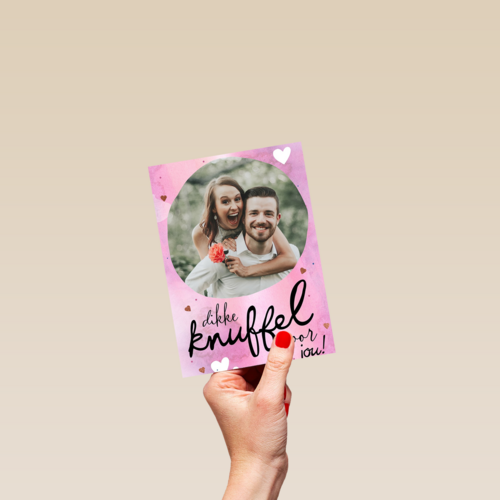 valentijnskaart foto dikke knuffel voor jou