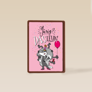 verjaardagskaart jarig das leuk