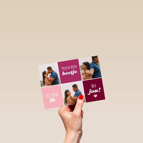 valentijnskaart foto zo ben ik toch een beetje bij jou