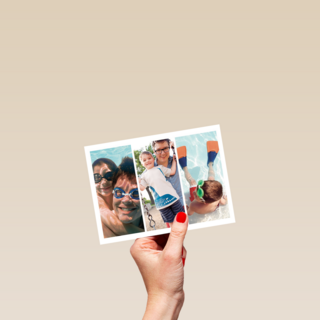 dubbele fotokaart liggend drie staande foto