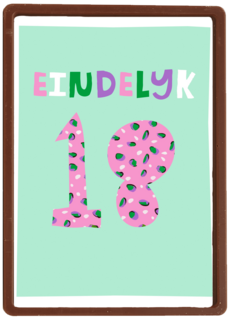 Verjaardagskaart Eindelijk 18 meisje vrouw