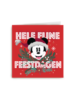 Kerstkaart Mickey Mouse hele fijne feestdagen