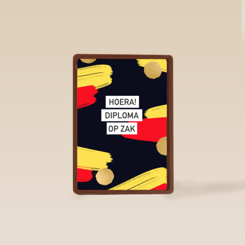 hoera diploma op zak met belgische vlag