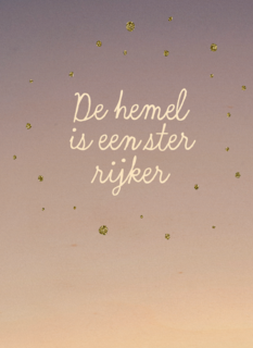 Condoleance kaart De hemel is een ster rijker