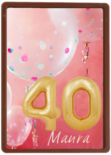 verjaardag kaart leeftijden 40 vrouw ballonnen