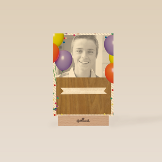 fotokaart gefeliciteerd met je verjaardag ballonnen