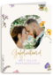 fotokaart voor pas getrouwd stel met bloemen