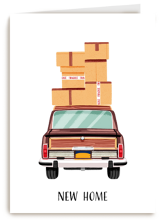new home car with boxes
