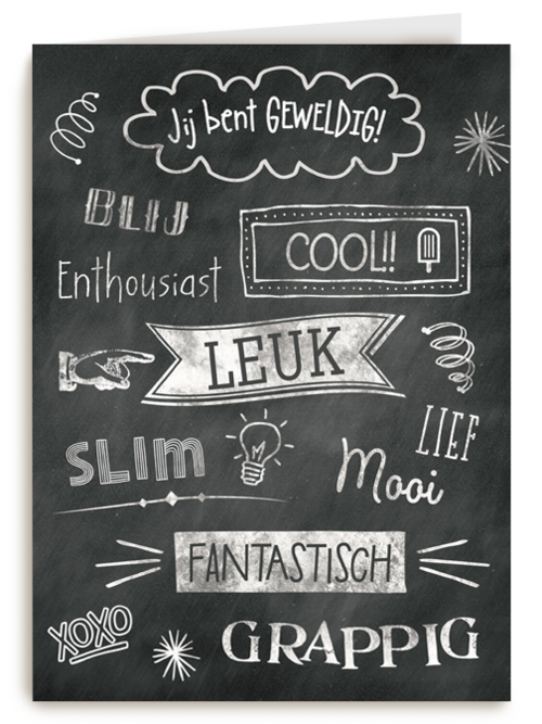 jij bent geweldig krijtbord