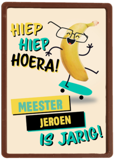 een felicitatie van een skateboard banaan