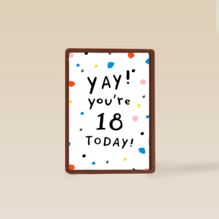 Verjaardagskaart leeftijd 18 yay your 18 today