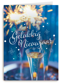 gelukkig nieuwjaar met sterretjes en bubbels