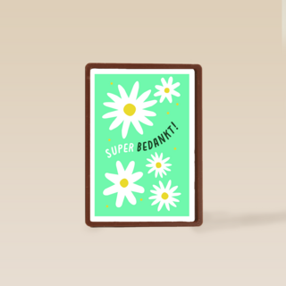 Suber bedankt kaart bloemen
