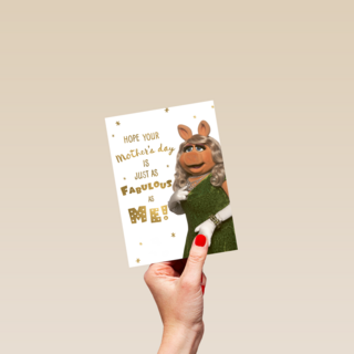 moederdag kaart miss piggy fabulous as me