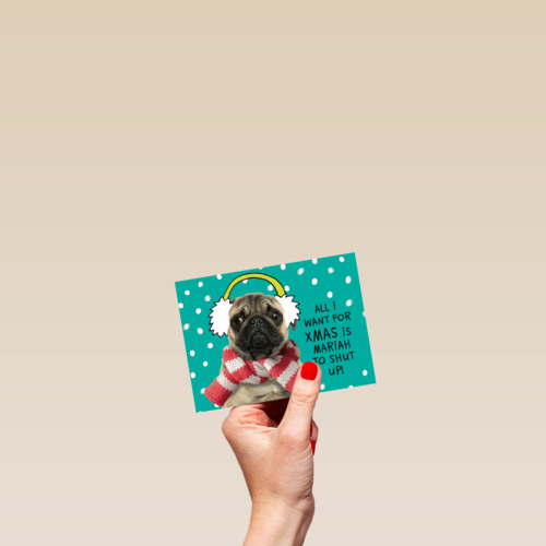 kerstkaart all i want for xmas is mariah