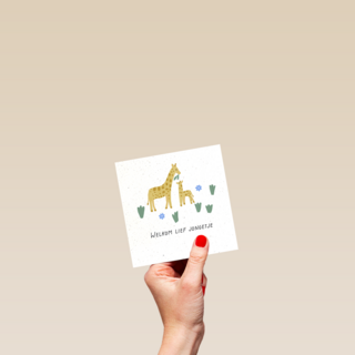 Geboortefelicitatie giraf welkom lief jongetje