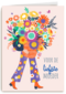 Een moeder met bloemen