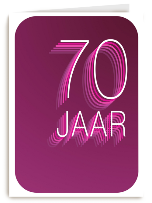 Verjaardagskaart 70 jaar karmijn