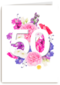Verjaardagskaart 50 bloemen
