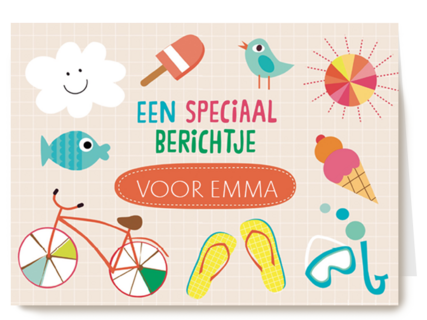 op kamp kaart met een speciaal berichtje