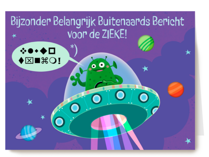 Beterschapskaart kind met ufo