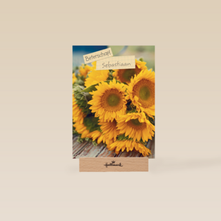 beterschapskaart met zonnebloemen