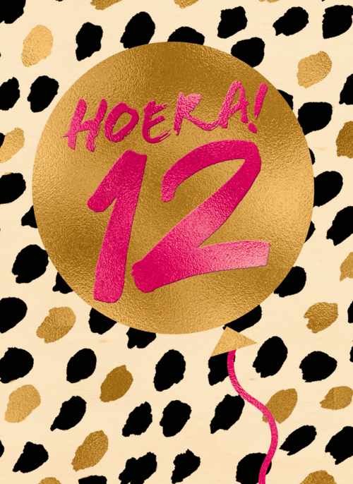 Verjaardagskaart Hoera 12 meisje