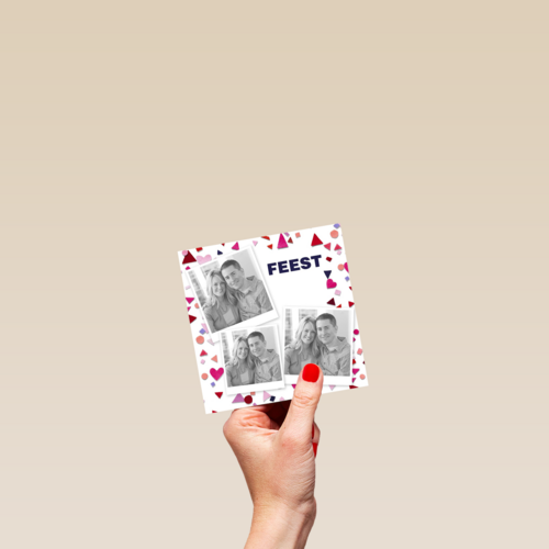hartjes driehoekjes feest fotokaart