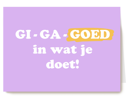 nieuwe baan kaart gi ga goed