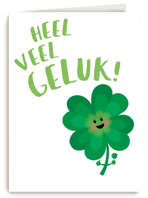 klavertje 4 wenst je veel geluk