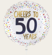 Ballon Cheers to You 50 jaar Confetti Goud 
