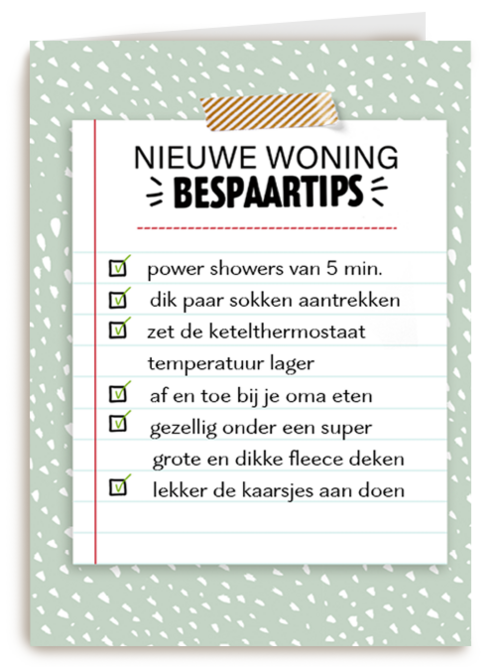 Nieuwe woning kaart bespaartips