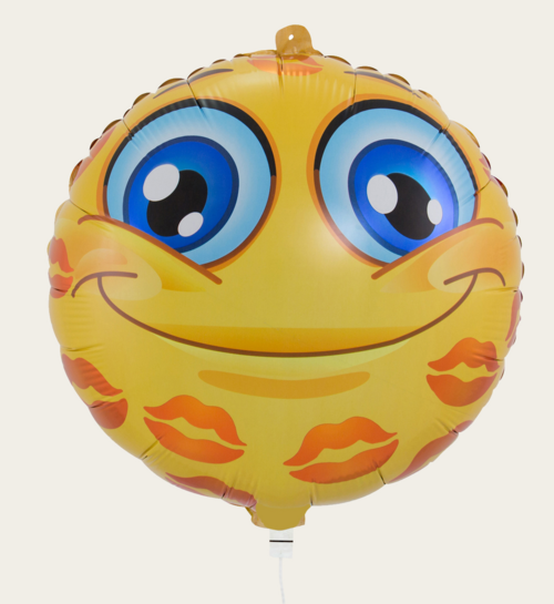 Ballon Emoji Kusjes Geel