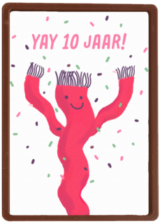 Een feestelijke kaart voor een 10 jarige