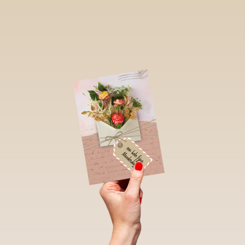 Moederdagkaart envelop met bloemen