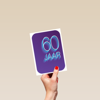 Verjaardagskaart 60 jaar paars