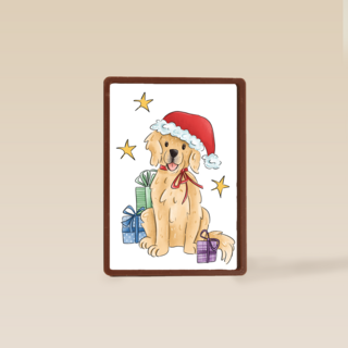 Kerstkaart hart onder de riem Hond met kerstmuts matia studio