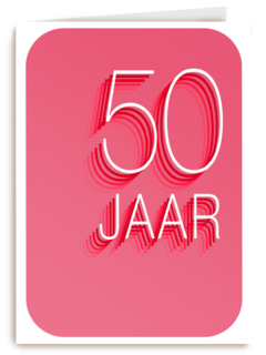 Verjaardagskaart 50 jaar roze rood