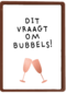 Felicitatie kaart man vrouw dit vraagt om bubbels